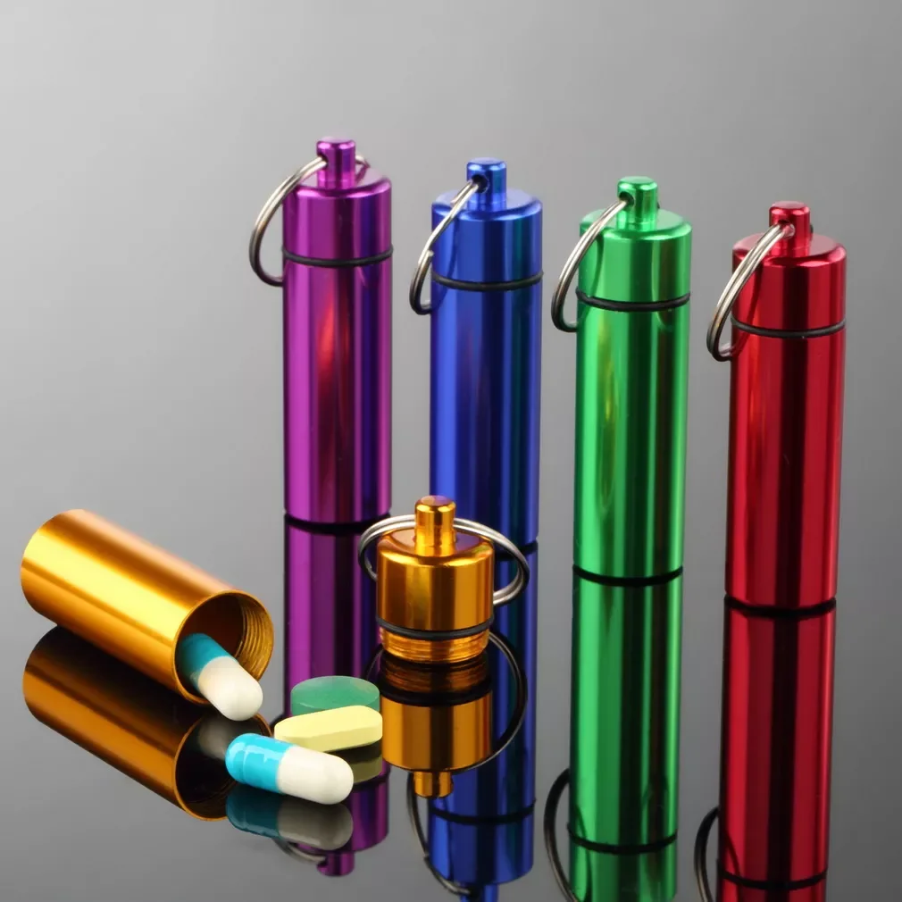 Waterproof Aluminum Pill Box Case Bottle Cache Drug Holder Container Keychain Medicine Box Health Care
Waterproof Aluminum Pill Box Case Bottle Cache Drug Holder Container Keychain Medicine Box Health Care