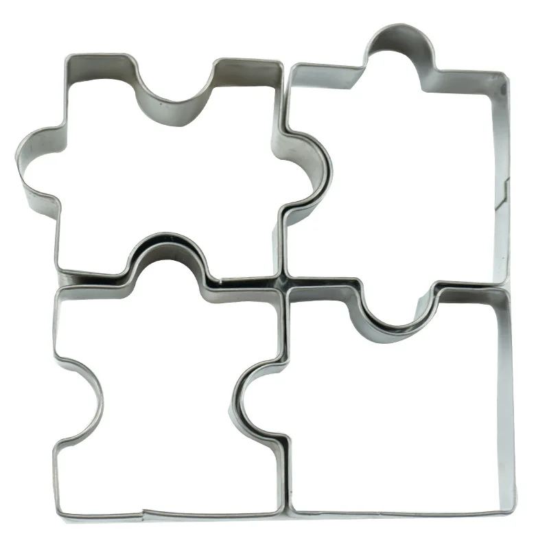 Jigsaw Series 4 Piece Stainless Steel Cookie Cutter Mold Set Kids Fun DIY Cake Cookie Mold Pastry Decorative Baking Kitchen Tool
Jigsaw Series 4 Piece Stainless Steel Cookie Cutter Mold Set Kids Fun DIY Cake Cookie Mold Pastry Decorative Baking Kitchen Tool