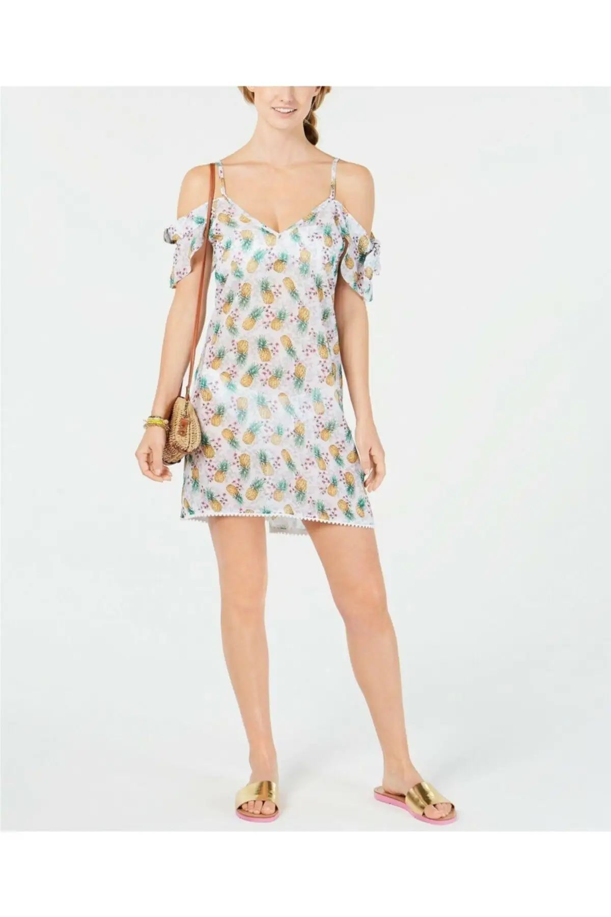 Women's Pareo Flutter Sleeve Pineapple Pattern Swimwear Cover Dress Sexy Tunic Suit Beachwear Female Beach Bikini Cover
Women's Pareo Flutter Sleeve Pineapple Pattern Swimwear Cover Dress Sexy Tunic Suit Beachwear Female Beach Bikini Cover