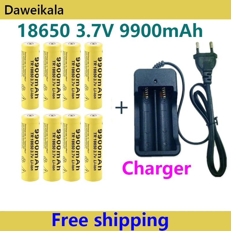 18650 Battery Rechargeable Battery 3.7V 18650 9900mAh Capacity Li-ion Rechargeable Battery for Flashlight Torch Battery+Charger
18650 Battery Rechargeable Battery 3.7V 18650 9900mAh Capacity Li-ion Rechargeable Battery for Flashlight Torch Battery+Charger
