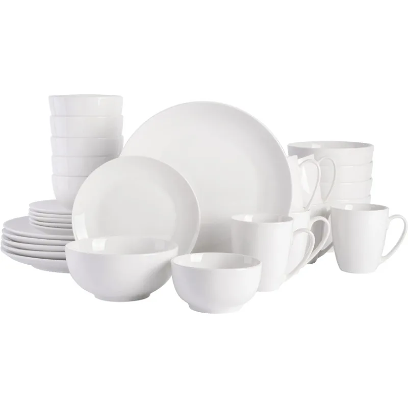 

Набор фарфоровой посуды Gibson Home Zen, сервис для 6 (30 шт.), белый