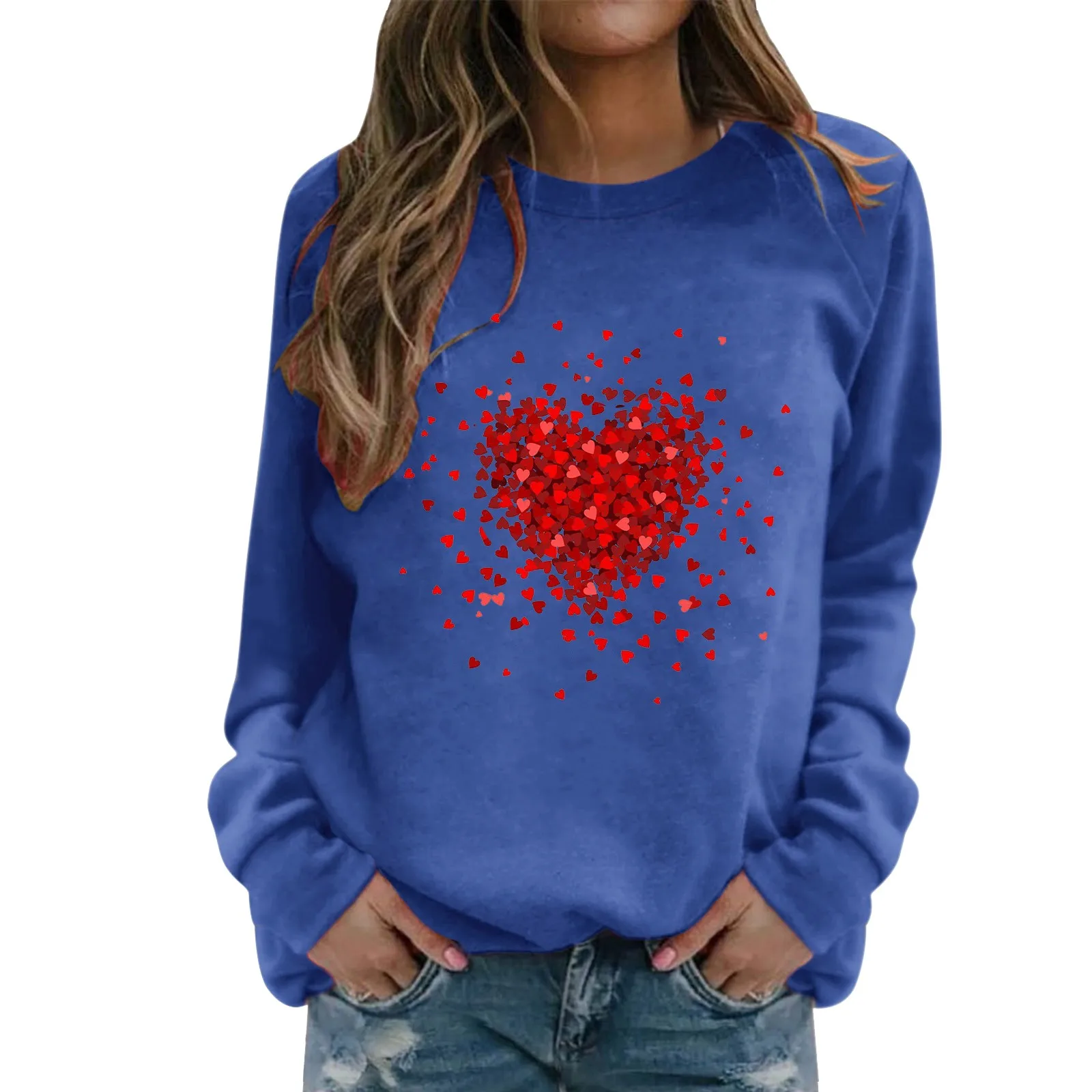 Heart shaped Love Printing Round Neck Long Sleeve Pullover for Women's Fashion Valentine's Day Women's Top Harajuku Sportswear
Heart shaped Love Printing Round Neck Long Sleeve Pullover for Women's Fashion Valentine's Day Women's Top Harajuku Sportswear