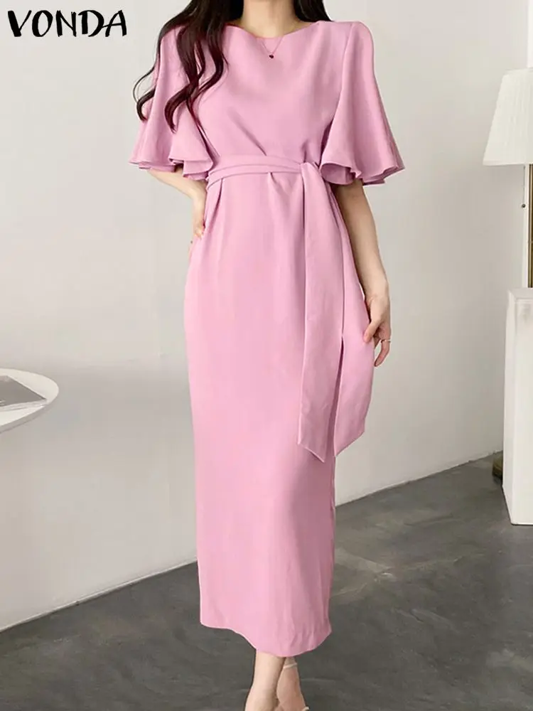 VONDA Women Party Dress 2022 Summer Casual Half Sleeve Holiday Elegant Dress Fashion Long Shirt Sundress Belted Maxi Robe Femme
VONDA Women Party Dress 2022 Summer Casual Half Sleeve Holiday Elegant Dress Fashion Long Shirt Sundress Belted Maxi Robe Femme