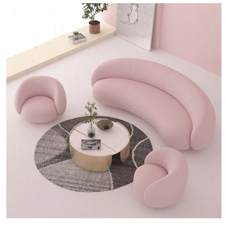 Modern Beiou Arc Shaped Office Lamb Velvet Wedding Studio Photo Studio single person sofa
Modern Beiou Arc Shaped Office Lamb Velvet Wedding Studio Photo Studio single person sofa