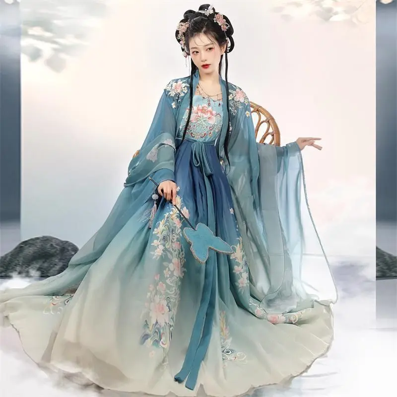 Женский китайский традиционный танцевальный комплект Hanfu, танцевальное платье Hanfu, Женский костюм для косплея, летнее платье Hanfu сине-красно...
Женский китайский традиционный танцевальный комплект Hanfu, танцевальное платье Hanfu, Женский костюм для косплея, летнее платье Hanfu сине-красно...
