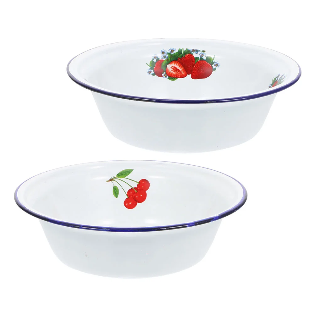 2Pcs Soup Bowl Enamelware Basin Mixing Bowl Washing Basin Enamelware Salad Bowl Fruit Plate
2Pcs Soup Bowl Enamelware Basin Mixing Bowl Washing Basin Enamelware Salad Bowl Fruit Plate