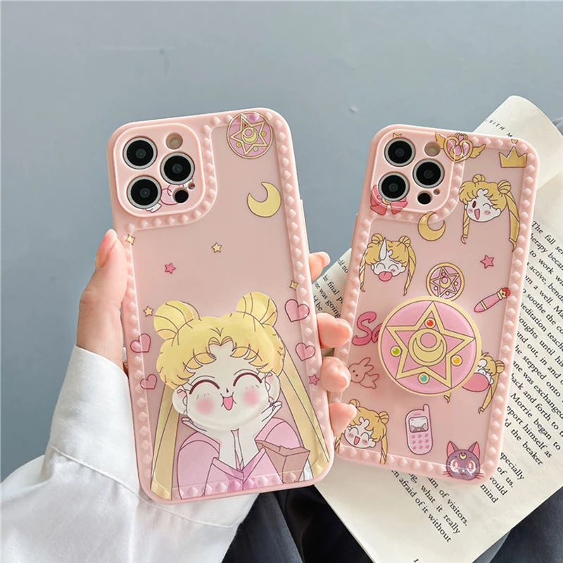Bandai Cute Pink Sailor Moon Phone Holder Silicon Couple Phone Case For iPhone 7 8 Plus XR Xs Xs Max 11 12 13 Pro Max Case
Bandai Cute Pink Sailor Moon Phone Holder Silicon Couple Phone Case For iPhone 7 8 Plus XR Xs Xs Max 11 12 13 Pro Max Case