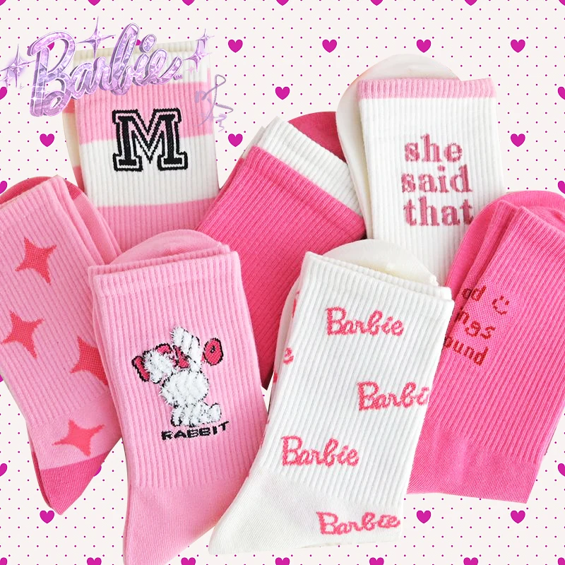 7PCS Barbie Adults Cotton Socks Long Warming Winter Kawaii Y2K Style Pink Soft Students Decoration Cute Lovely Girls Gift Trendy
7PCS Barbie Adults Cotton Socks Long Warming Winter Kawaii Y2K Style Pink Soft Students Decoration Cute Lovely Girls Gift Trendy