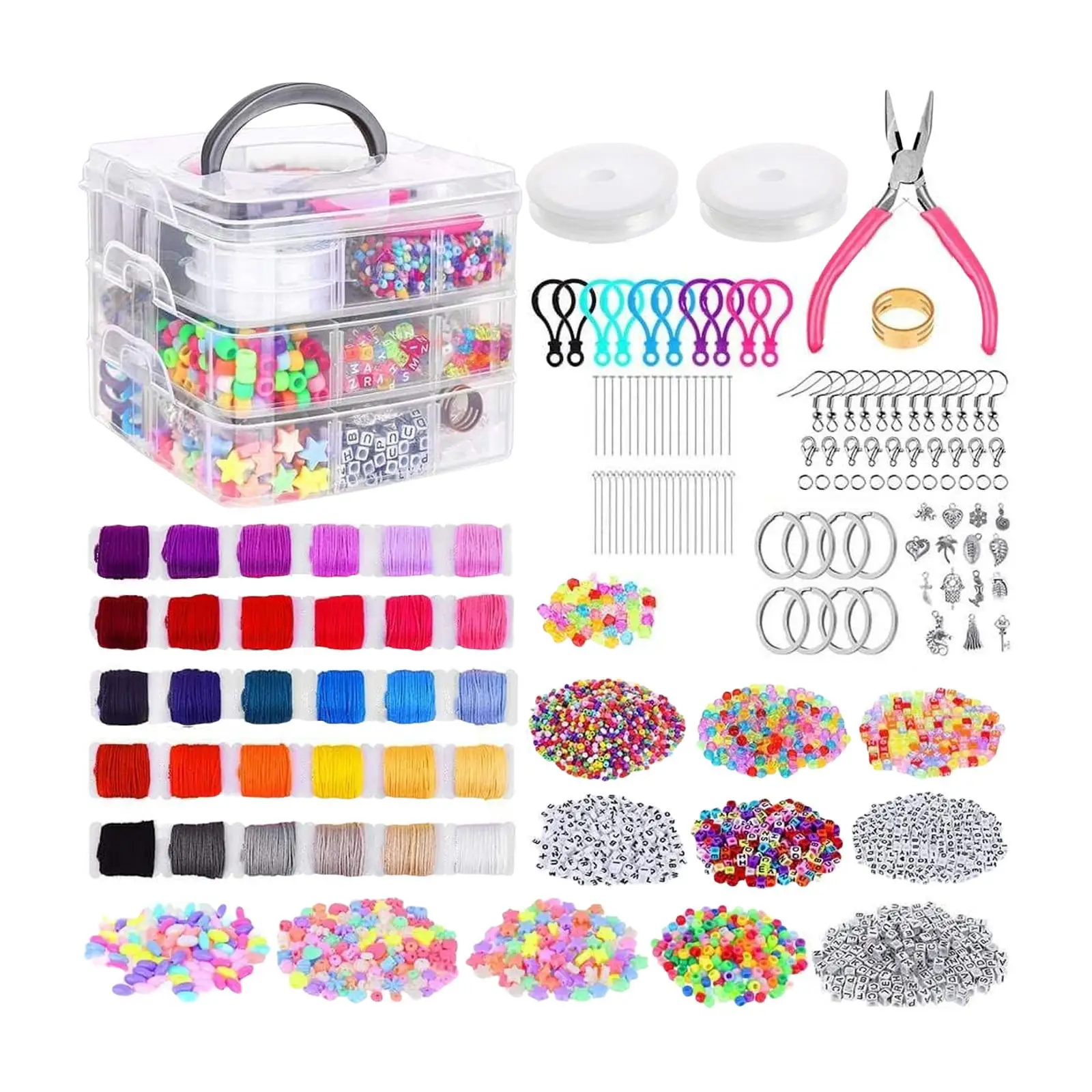 Jewelry Making Durable Hand Beaded Accessories Acrylic Beads Tool Set for Crafts Earrings Necklace Bracelets Gift
Jewelry Making Durable Hand Beaded Accessories Acrylic Beads Tool Set for Crafts Earrings Necklace Bracelets Gift