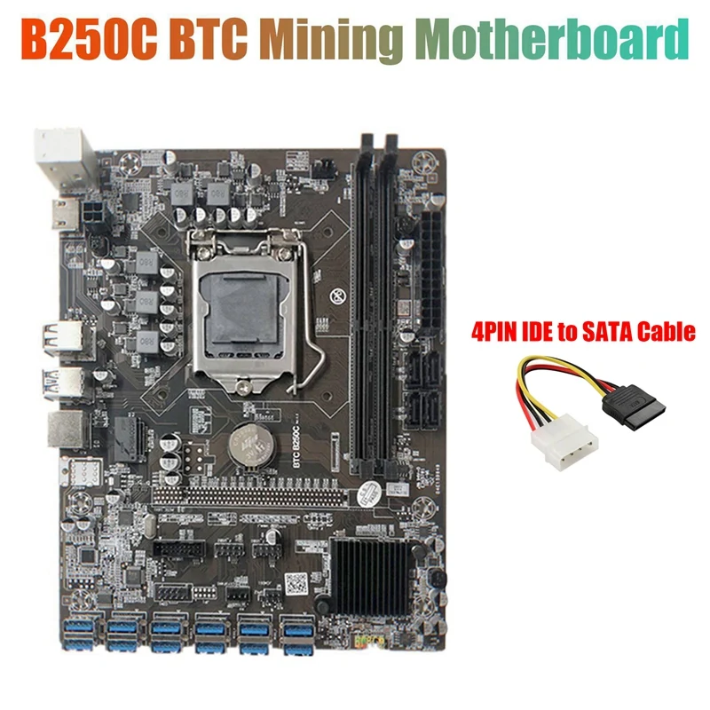NEW-B250C Mining материнская плата с 4-контактным IDE к SATA кабелю 12 PCIE к USB3.0 слот GPU LGA1151 поддержка DDR4 RAM
NEW-B250C Mining материнская плата с 4-контактным IDE к SATA кабелю 12 PCIE к USB3.0 слот GPU LGA1151 поддержка DDR4 RAM