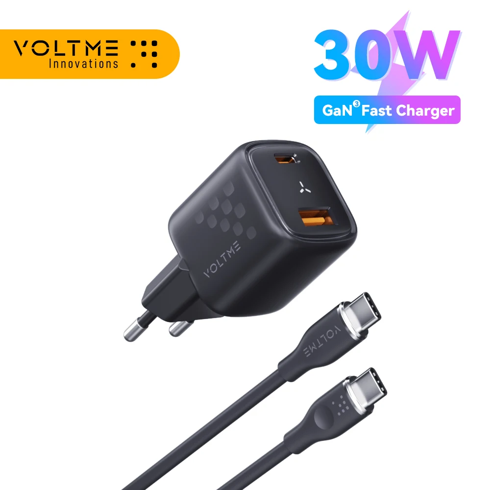 

VOLTME GaN III 30W USB C Charger Quick Charge For iPhone 13/13 Mini/Pro/Pro Max/12 Galaxy Note iPad MacBook PD 30W Phone Charger