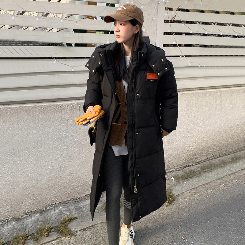 Knee Oversized Down Padded Parkas Jacket Women Long 2022 New Korean Loose Fashion Hooded Warm Coats Thicken Black Outwear
Knee Oversized Down Padded Parkas Jacket Women Long 2022 New Korean Loose Fashion Hooded Warm Coats Thicken Black Outwear