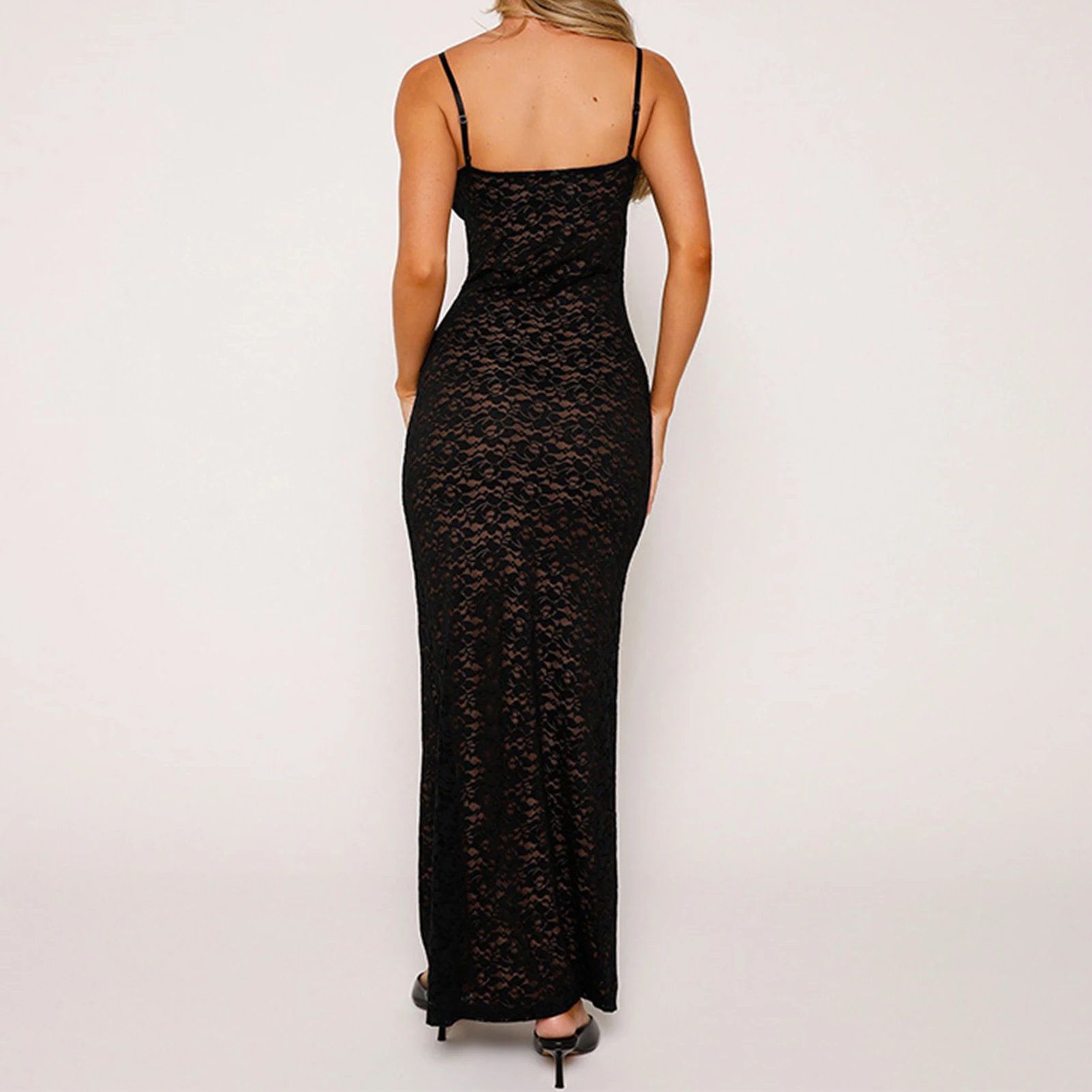 Fashion Spaghetti Strap See Through Midi Dress Women Black Sexy Sheer Mesh Lace Floral Dresses Chic Y2K Beach Outfits Vestidos
Fashion Spaghetti Strap See Through Midi Dress Women Black Sexy Sheer Mesh Lace Floral Dresses Chic Y2K Beach Outfits Vestidos