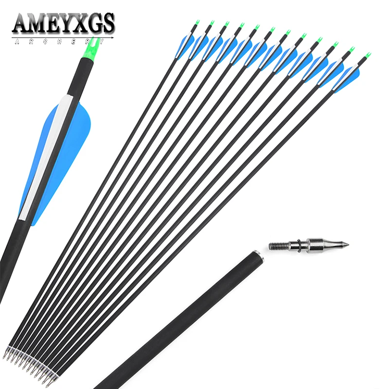 6/12pcs 31.5inch Spine 500 Archery Mix Carbon Arrow 100grain Replaceable Arrowhead for Compound Recurve Bow Hunting Accessories
6/12pcs 31.5inch Spine 500 Archery Mix Carbon Arrow 100grain Replaceable Arrowhead for Compound Recurve Bow Hunting Accessories