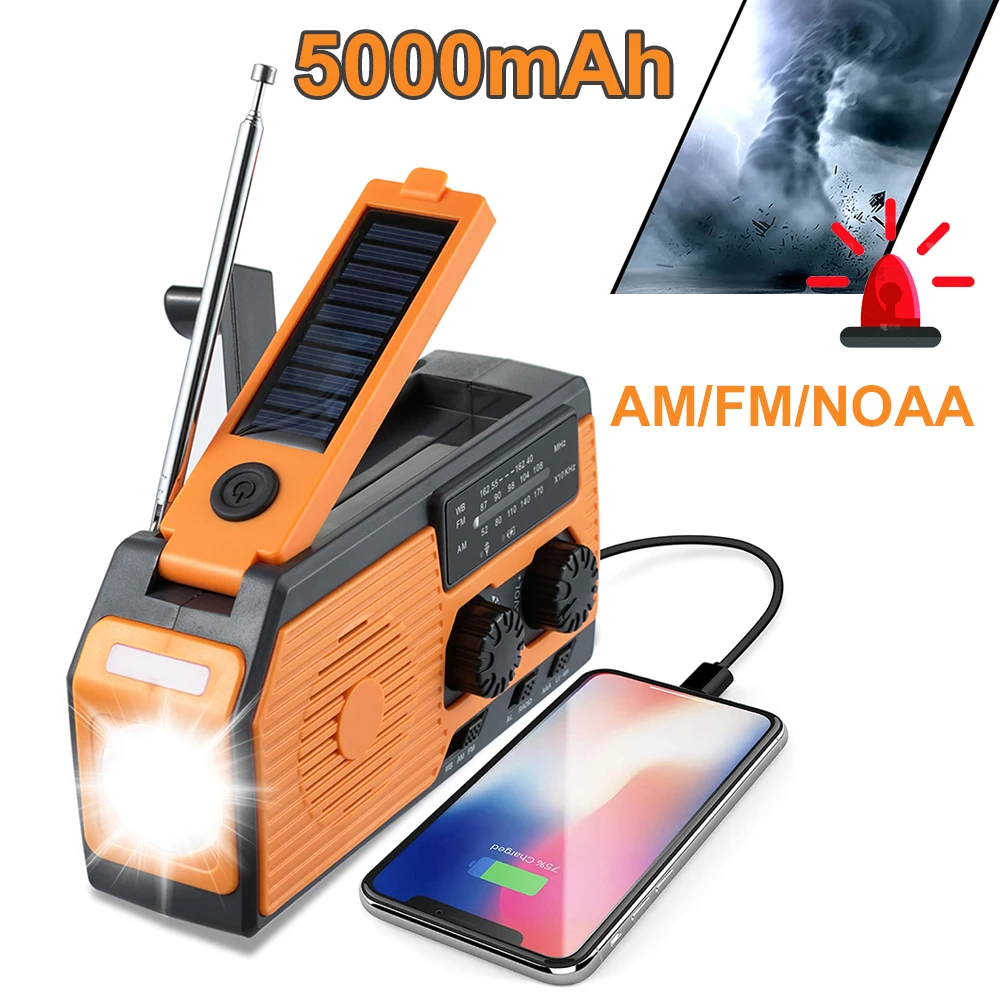Solar Power Hand Crank Radio Hand Crank FM AM WB NOAA Weather Radio Emergency LED Flashlight Torch Power Bank for Outdoor Hiking
Solar Power Hand Crank Radio Hand Crank FM AM WB NOAA Weather Radio Emergency LED Flashlight Torch Power Bank for Outdoor Hiking