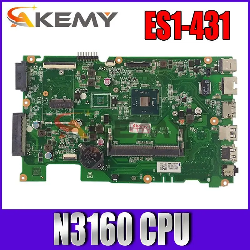 Материнская плата для ноутбука Acer Aspire ES1-431 Z8AD DAZ8ADMB6D0 с процессором Intel N3160 DDR3 100% рабочий
Материнская плата для ноутбука Acer Aspire ES1-431 Z8AD DAZ8ADMB6D0 с процессором Intel N3160 DDR3 100% рабочий