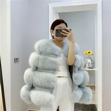 Fangtai 2023 Fashion Natural Real Fox Fur Coat Women Fur coat Winter Warm Luxury Fur Jacket Plus Size Female Vest Saga Furs