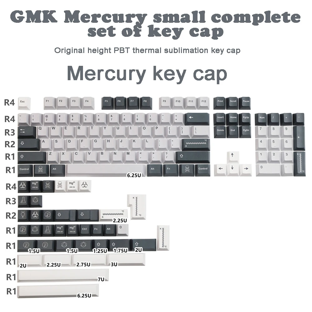 Chemical Mercury Element Key Cap Thermal Sublimation PBT Mechanical Keyboard Keys Mercury Original Personality Retro Full Set
Chemical Mercury Element Key Cap Thermal Sublimation PBT Mechanical Keyboard Keys Mercury Original Personality Retro Full Set