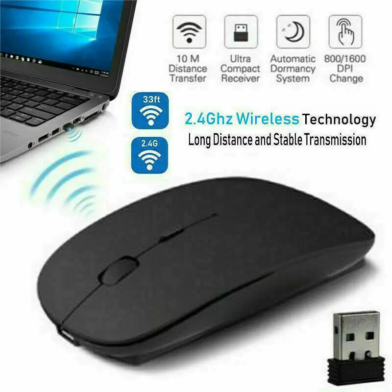 2.4GHz Wireless Cordless Mouse Mice Optical Scroll For PC Laptop Computer + USB
2.4GHz Wireless Cordless Mouse Mice Optical Scroll For PC Laptop Computer + USB