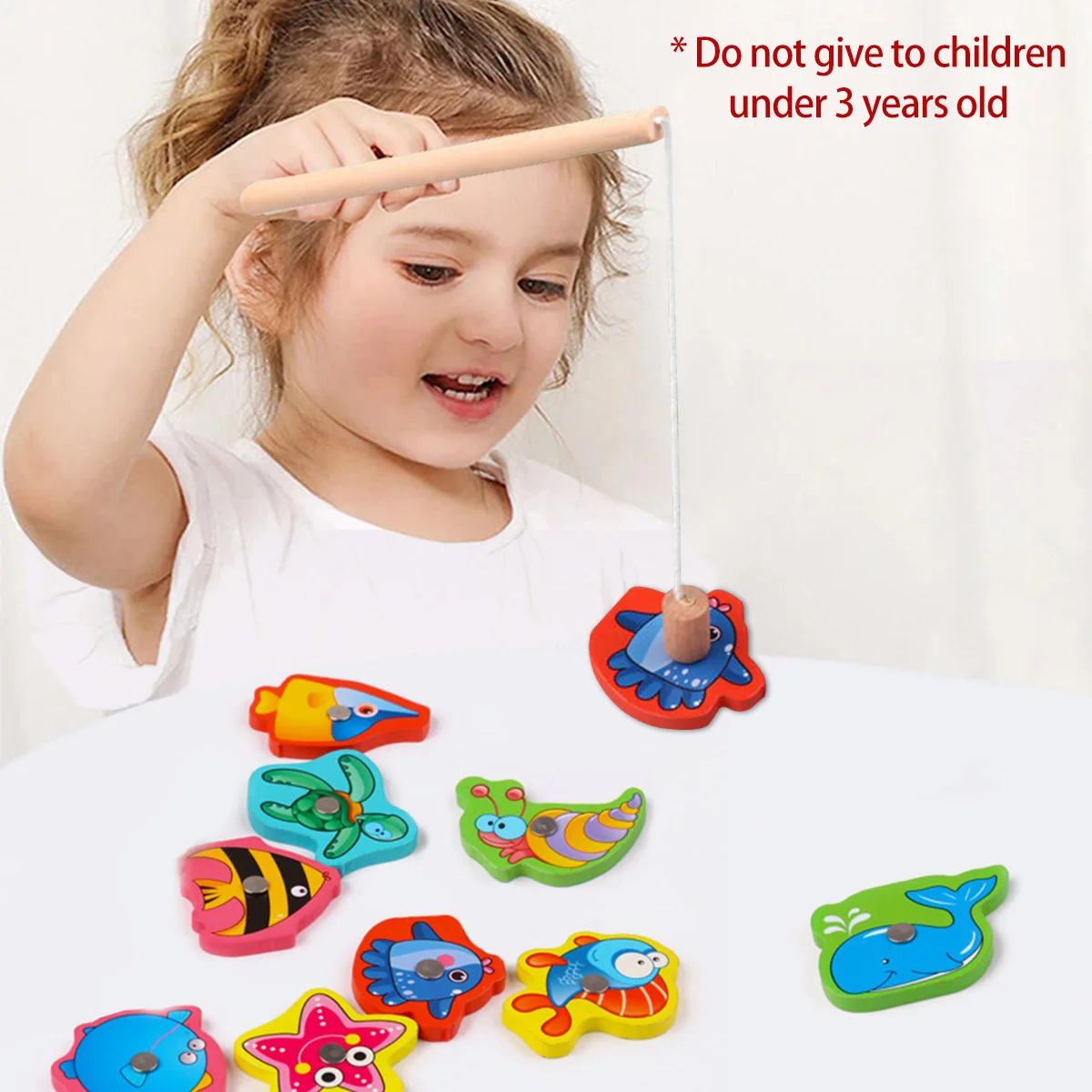Wooden Magnetic Fishing Toys Cartoon Marine Life Cognition Games Montessori Education Parent-Child Interactive Toy Children Gift 
Wooden Magnetic Fishing Toys Cartoon Marine Life Cognition Games Montessori Education Parent-Child Interactive Toy Children Gift
