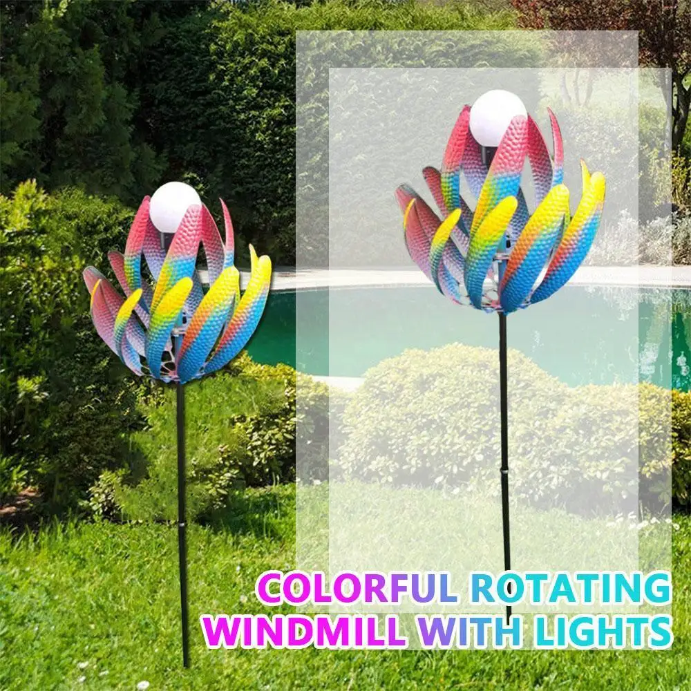 Led Solar Windmill Colorful Garden Park Landscape Lawn Outdoor Rotating Decorative Lamp Wind Waterproof Yard Spinner I1l2
Led Solar Windmill Colorful Garden Park Landscape Lawn Outdoor Rotating Decorative Lamp Wind Waterproof Yard Spinner I1l2