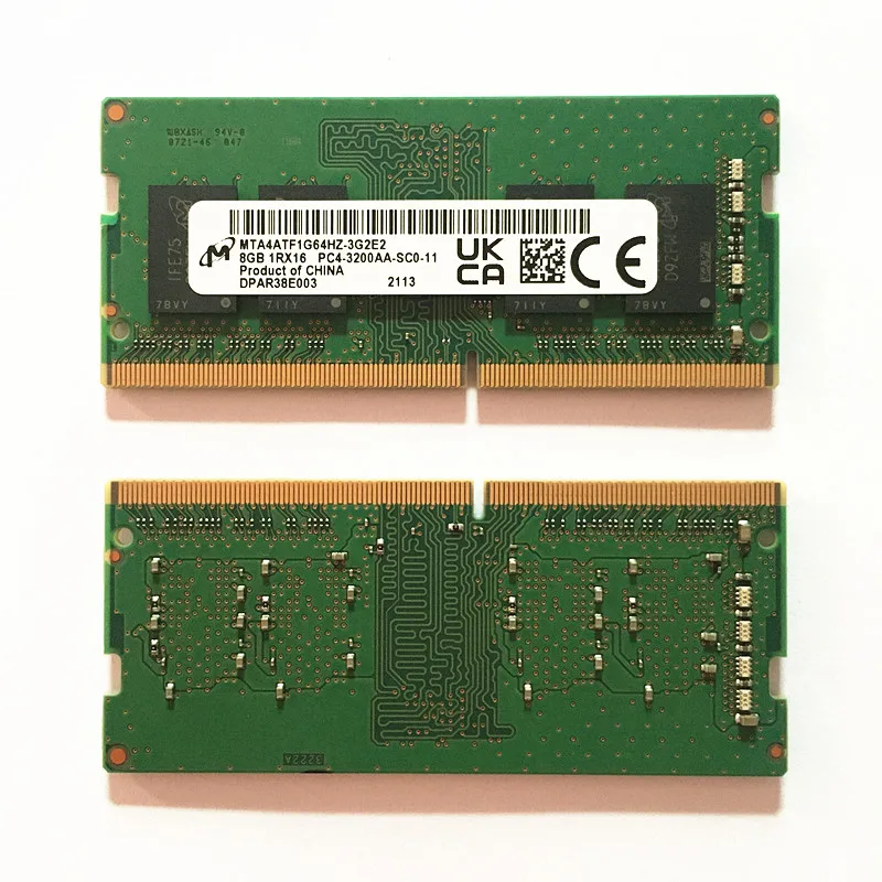 Micron DDR4 RAMs 8GB 3200MHz Laptop Memory DDR4 8GB 1RX16 PC4-3200AA-SC0-11 
Micron DDR4 RAMs 8GB 3200MHz Laptop Memory DDR4 8GB 1RX16 PC4-3200AA-SC0-11