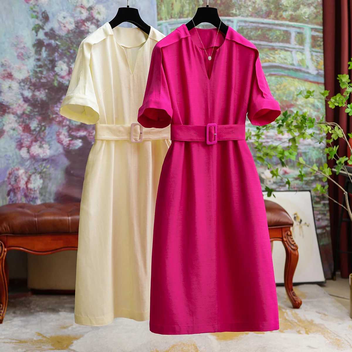 high-quality acetic acid office ladies women's dresses solid elegant belt loose skirts casual a line jupe simple
high-quality acetic acid office ladies women's dresses solid elegant belt loose skirts casual a line jupe simple