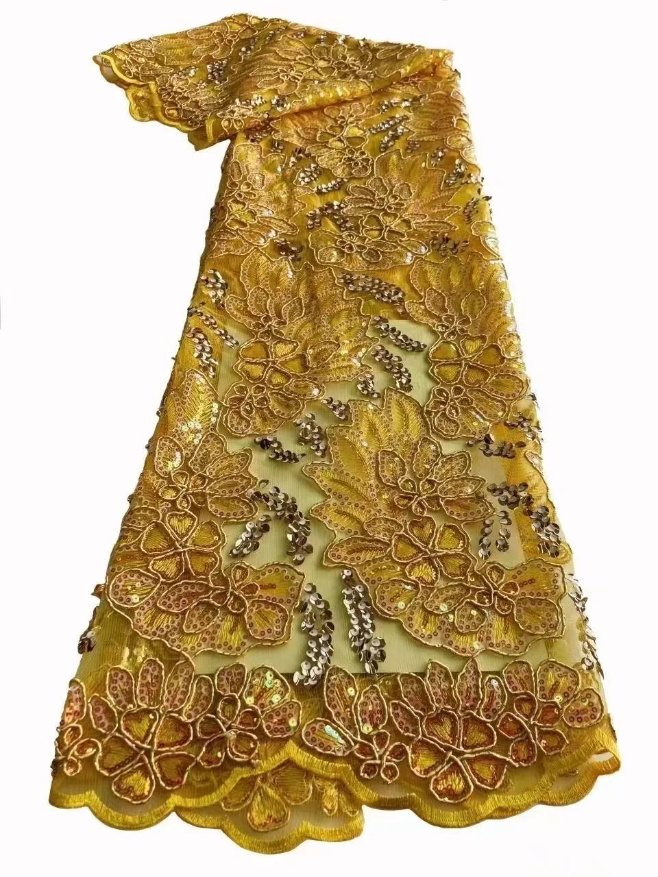 Yellow French Sequin Tulle Lace Fabric 2022 Hot Sale Nigerian Mesh Lace Fabric 5Yards African Lace Fabric For Wedding Party
Yellow French Sequin Tulle Lace Fabric 2022 Hot Sale Nigerian Mesh Lace Fabric 5Yards African Lace Fabric For Wedding Party