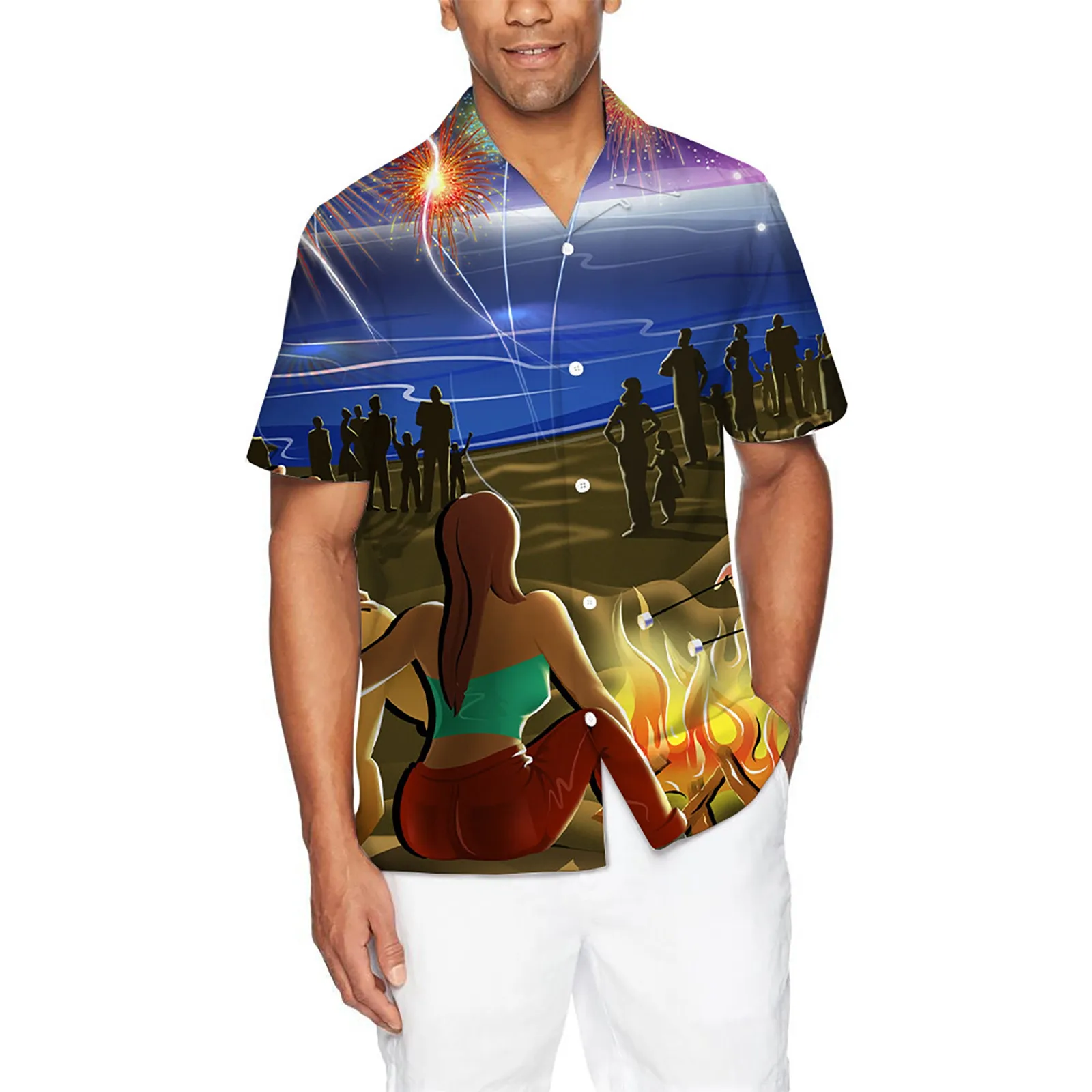 Mens Fashion And Leisure 3D Digital Printing Button Lapel Independence Day Short Sleeve Shirt Pajama Short Sleeve Sleeve Top
Mens Fashion And Leisure 3D Digital Printing Button Lapel Independence Day Short Sleeve Shirt Pajama Short Sleeve Sleeve Top