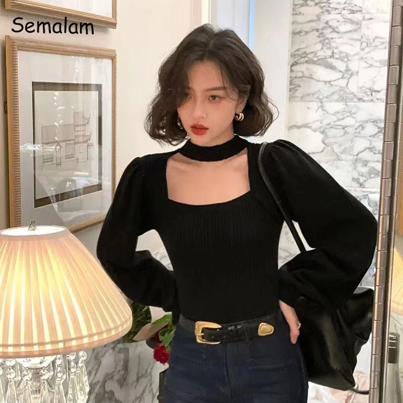 Square Collar Vintage Lantern Sleeve Tops Halter Inside Elegant Chic Sweater 2022 Lady Sexy Skinny Slim Korean Autumn Winter Top
Square Collar Vintage Lantern Sleeve Tops Halter Inside Elegant Chic Sweater 2022 Lady Sexy Skinny Slim Korean Autumn Winter Top