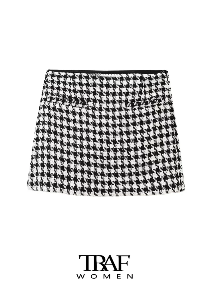 TRAF Women Fashion Houndstooth Shorts Skirts Vintage High Waist Side Zipper Female Skort Mujer
TRAF Women Fashion Houndstooth Shorts Skirts Vintage High Waist Side Zipper Female Skort Mujer