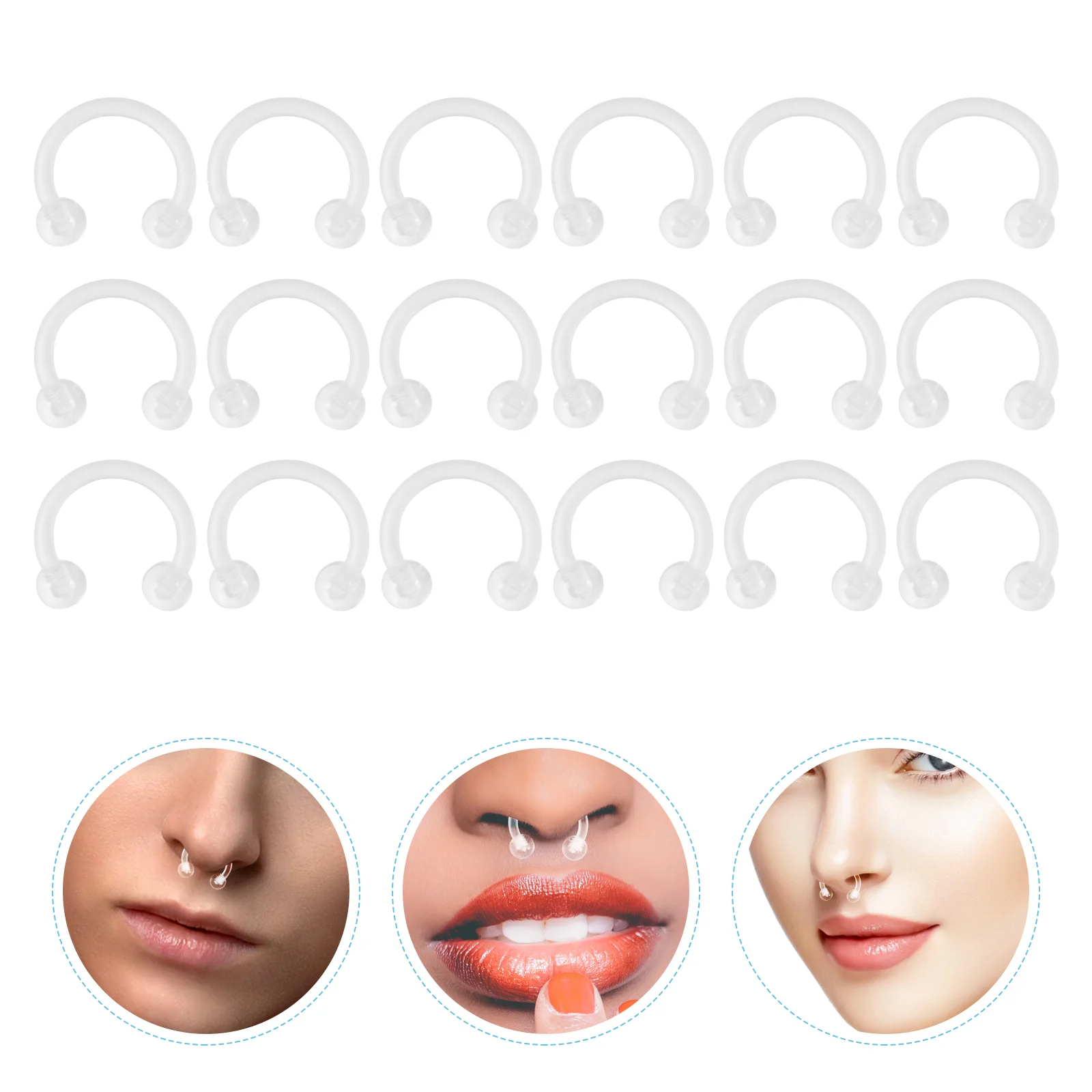 18 Pcs Retainers Septum Jewelry Lip Nails Women Clear Nose Ring Accessories Eyebrow Rings
18 Pcs Retainers Septum Jewelry Lip Nails Women Clear Nose Ring Accessories Eyebrow Rings