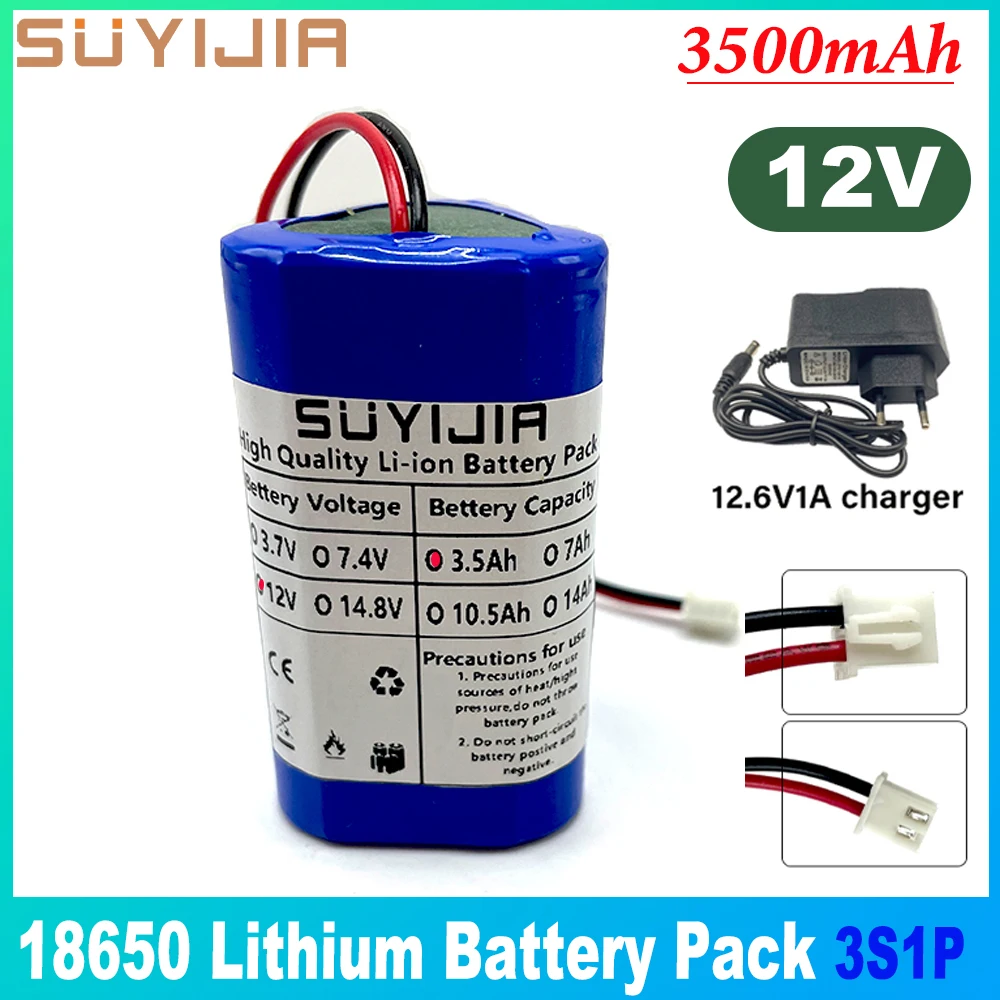 12V 3A 18650 Lithium Battery Pack 3S1P 3500mAh Builtin BMS Rechargeable Batterie for Bluetooth Speaker Flashlight GPS Fascia Gun
12V 3A 18650 Lithium Battery Pack 3S1P 3500mAh Builtin BMS Rechargeable Batterie for Bluetooth Speaker Flashlight GPS Fascia Gun