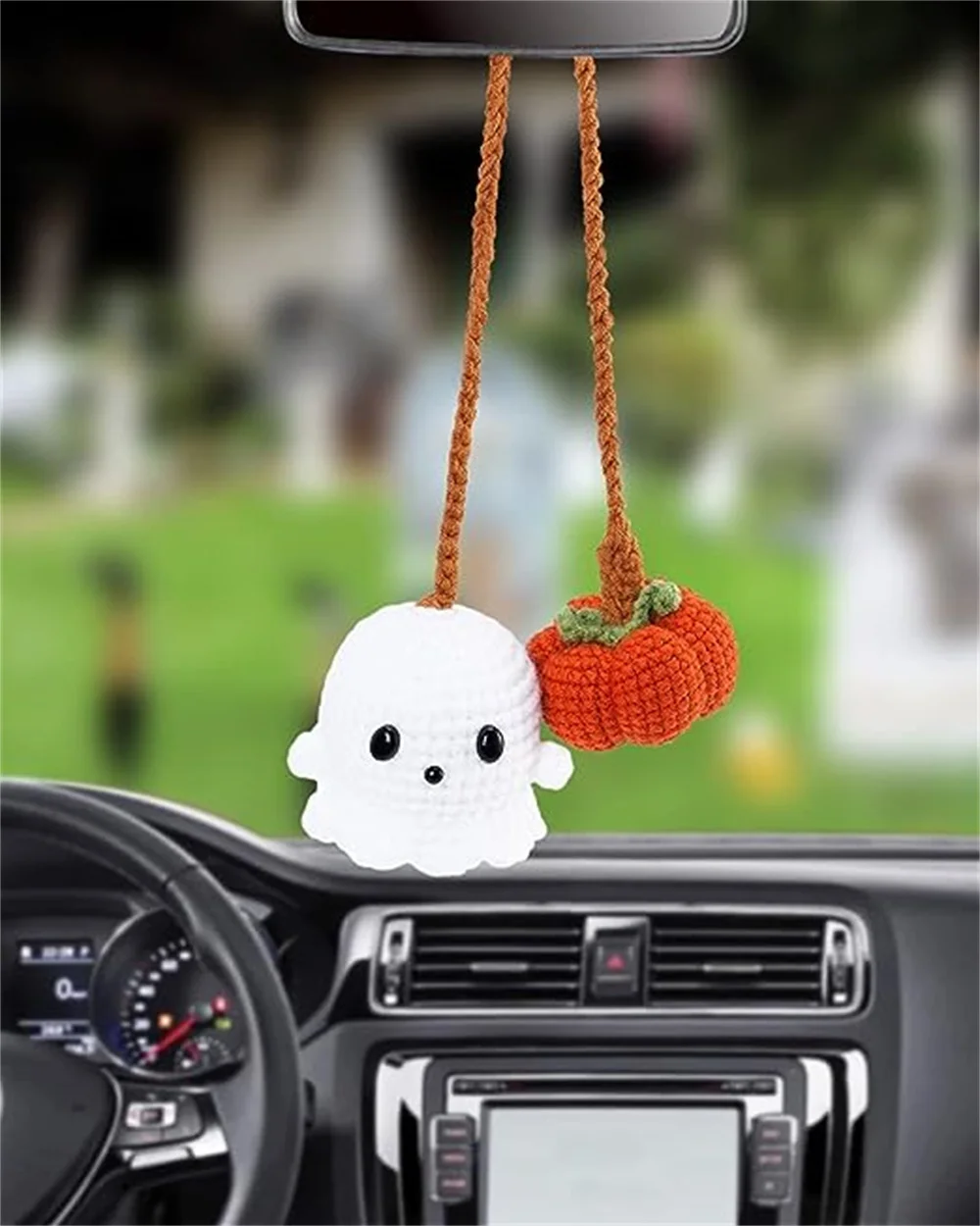 Halloween Car Hanging Ornament Crochet Pumpkin and Ghost Car Pendant for Car Rear View Mirror Interior Decoration Accessories
Halloween Car Hanging Ornament Crochet Pumpkin and Ghost Car Pendant for Car Rear View Mirror Interior Decoration Accessories