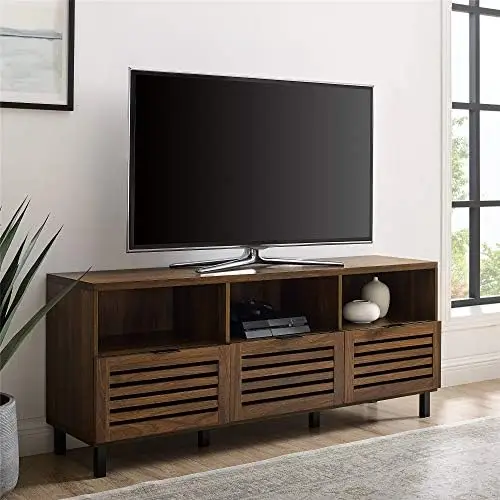 

Деревянная Подставка для телевизора с решетками для телевизора до 80 дюймов, универсальная подставка для телевизора с плоским экраном, шкафы для хранения и полки для гостиной, Ent