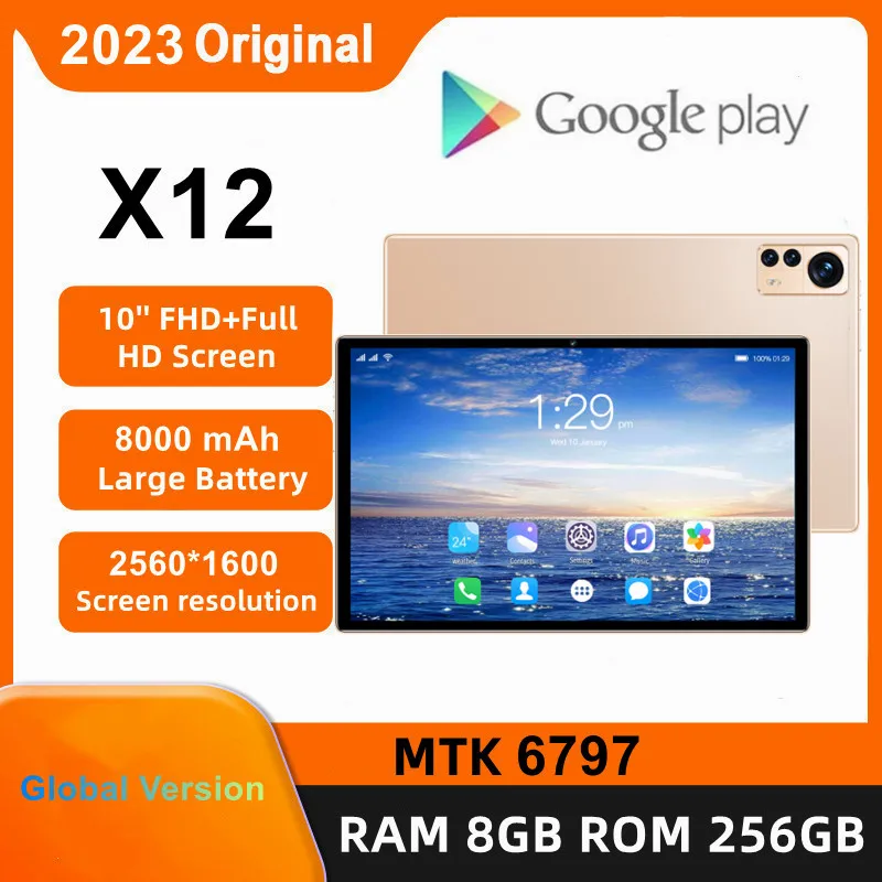 Hot Sales 2023 Gobal Version Android Tablet X12 10.1 Inch Android 12 Bluetooth 8GB 256GB Deca Core 24+48MP WPS+5G WIFI Laptop
Hot Sales 2023 Gobal Version Android Tablet X12 10.1 Inch Android 12 Bluetooth 8GB 256GB Deca Core 24+48MP WPS+5G WIFI Laptop