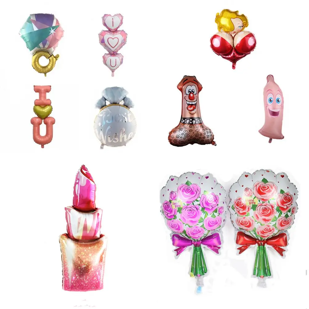 Gifts Lipstick Wedding Decorations Party Supplies I Love You Rose Bouquet Diamond Ring Valentines Day Foil Balloon
Gifts Lipstick Wedding Decorations Party Supplies I Love You Rose Bouquet Diamond Ring Valentines Day Foil Balloon
