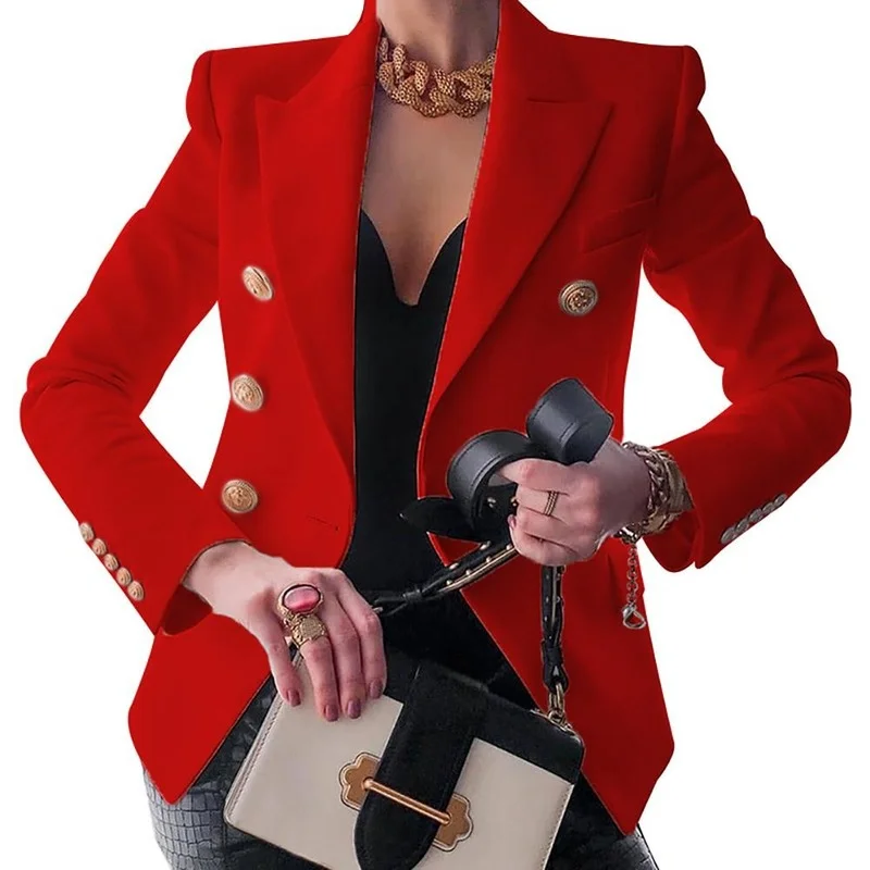 2023 Autumn Blazer Slim Coat Suit Jacket Female Casual Blazers Women Double-breasted Solid Color Formal Business Jackets Suits
2023 Autumn Blazer Slim Coat Suit Jacket Female Casual Blazers Women Double-breasted Solid Color Formal Business Jackets Suits