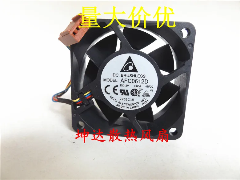 Delta Electronics AFC0612D BF20 DC 12V 0.60A 60x60x25mm 4-Wire Server Cooling Fan
Delta Electronics AFC0612D BF20 DC 12V 0.60A 60x60x25mm 4-Wire Server Cooling Fan