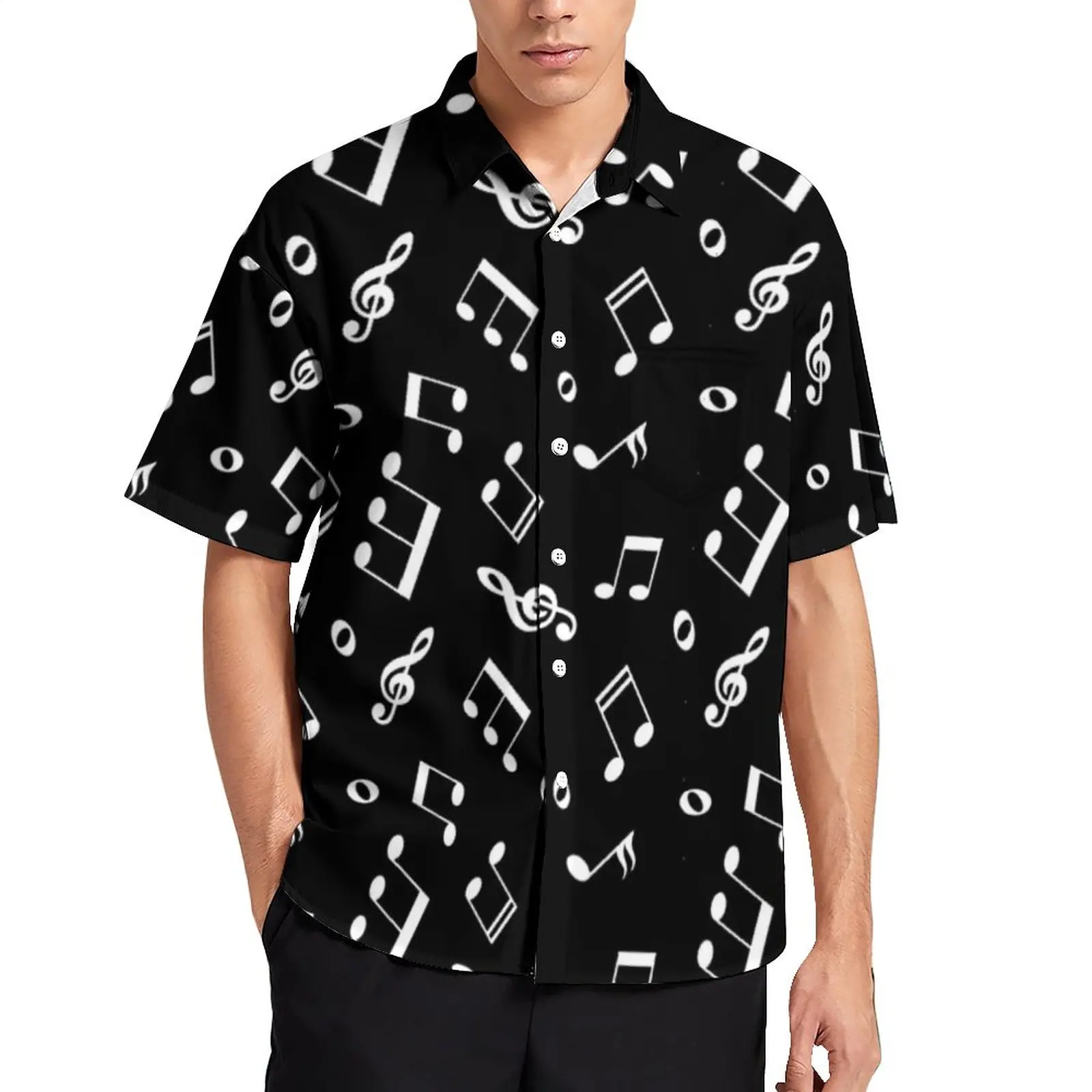 Black And White Blouses Men Music Notes Pattern Casual Shirts Hawaiian Short Sleeve Graphic Harajuku Oversize Beach Shirt Gift
Black And White Blouses Men Music Notes Pattern Casual Shirts Hawaiian Short Sleeve Graphic Harajuku Oversize Beach Shirt Gift