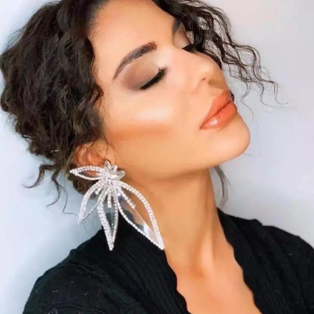 Fashion Exaggerated Big Dangle Drop Earrings For Women Luxury Design Geometric Metal Full Crystal Statement Jewelry Accessories
Fashion Exaggerated Big Dangle Drop Earrings For Women Luxury Design Geometric Metal Full Crystal Statement Jewelry Accessories