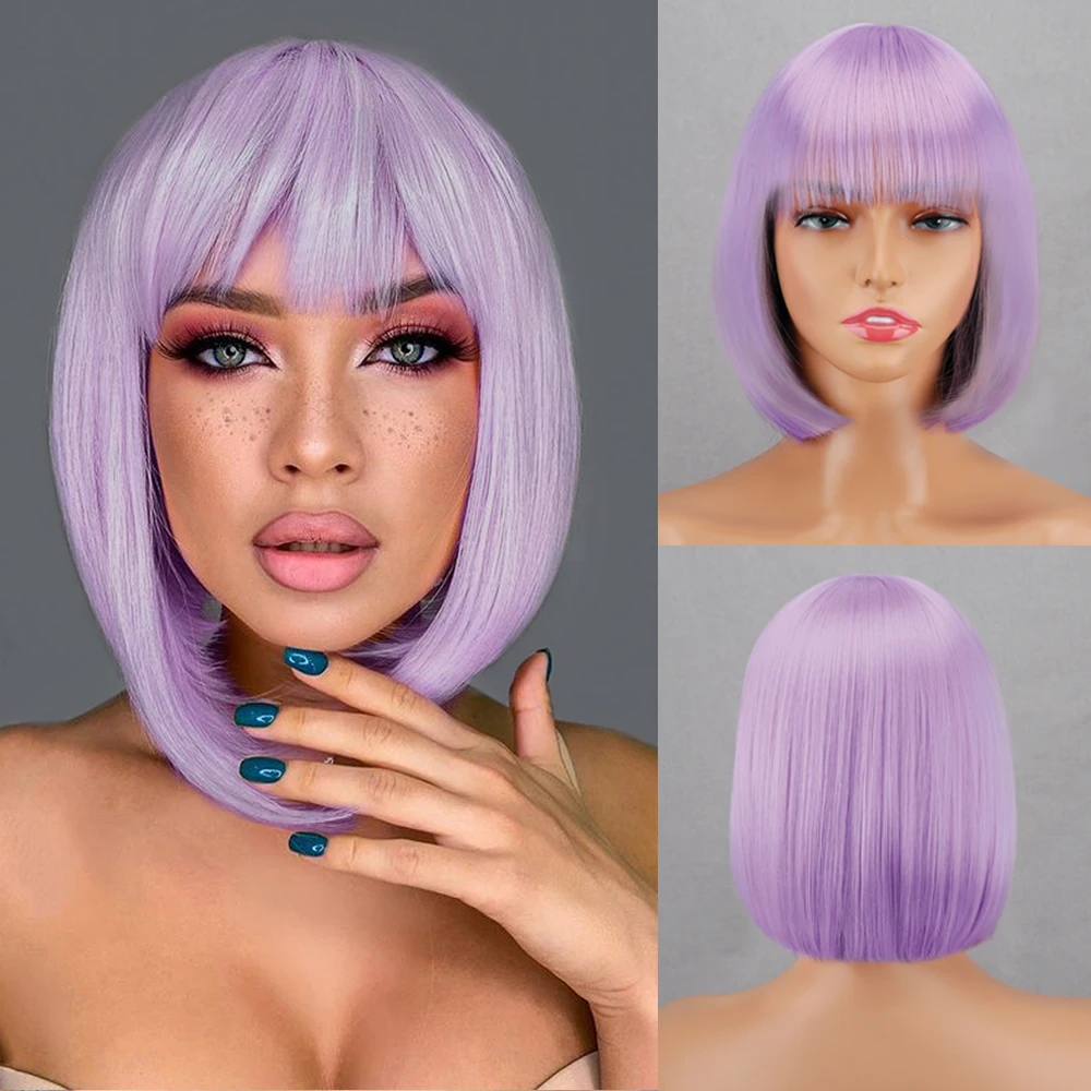 Short Bob Purple Dark Blue Synthetic Wig Women's Bangs Brown Black Lolita Party Cosplay Everyday Use Heat Resistant Natural Hair
Short Bob Purple Dark Blue Synthetic Wig Women's Bangs Brown Black Lolita Party Cosplay Everyday Use Heat Resistant Natural Hair