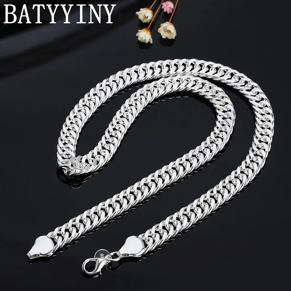 BATYYINY 925 Sterling Silver 10MM 20/24 Inches Necklaces Chain For Men For Women Fashion Silver Necklace Wedding Jewelry Gift
BATYYINY 925 Sterling Silver 10MM 20/24 Inches Necklaces Chain For Men For Women Fashion Silver Necklace Wedding Jewelry Gift