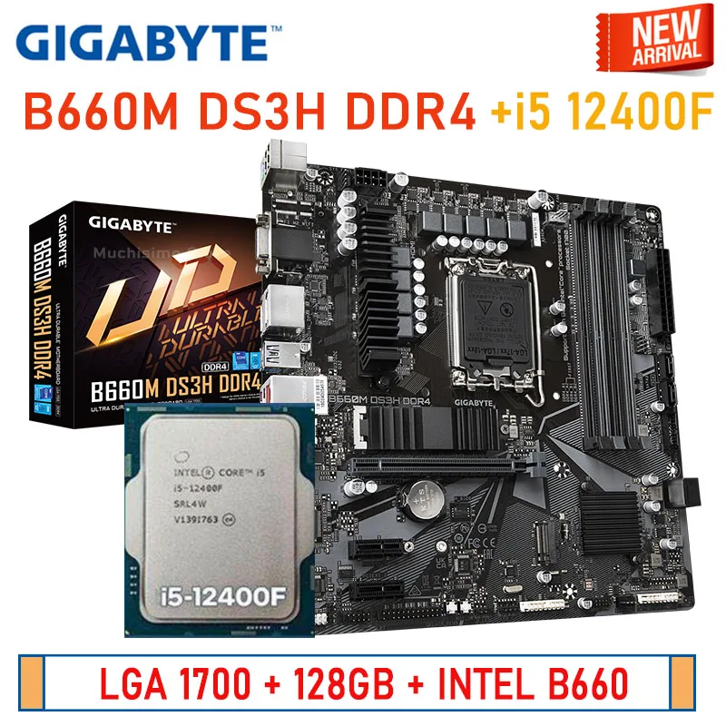 Материнская плата LGA 1700 Gigabyte B660M DS3H DDR4 + i5 12400F, комбинированная материнская плата 12-го поколения 4DDR4 DIMM 128 Гб HDMI Intel B660, новая материнская плата M.2
Материнская плата LGA 1700 Gigabyte B660M DS3H DDR4 + i5 12400F, комбинированная материнская плата 12-го поколения 4DDR4 DIMM 128 Гб HDMI Intel B660, новая материнская плата M.2