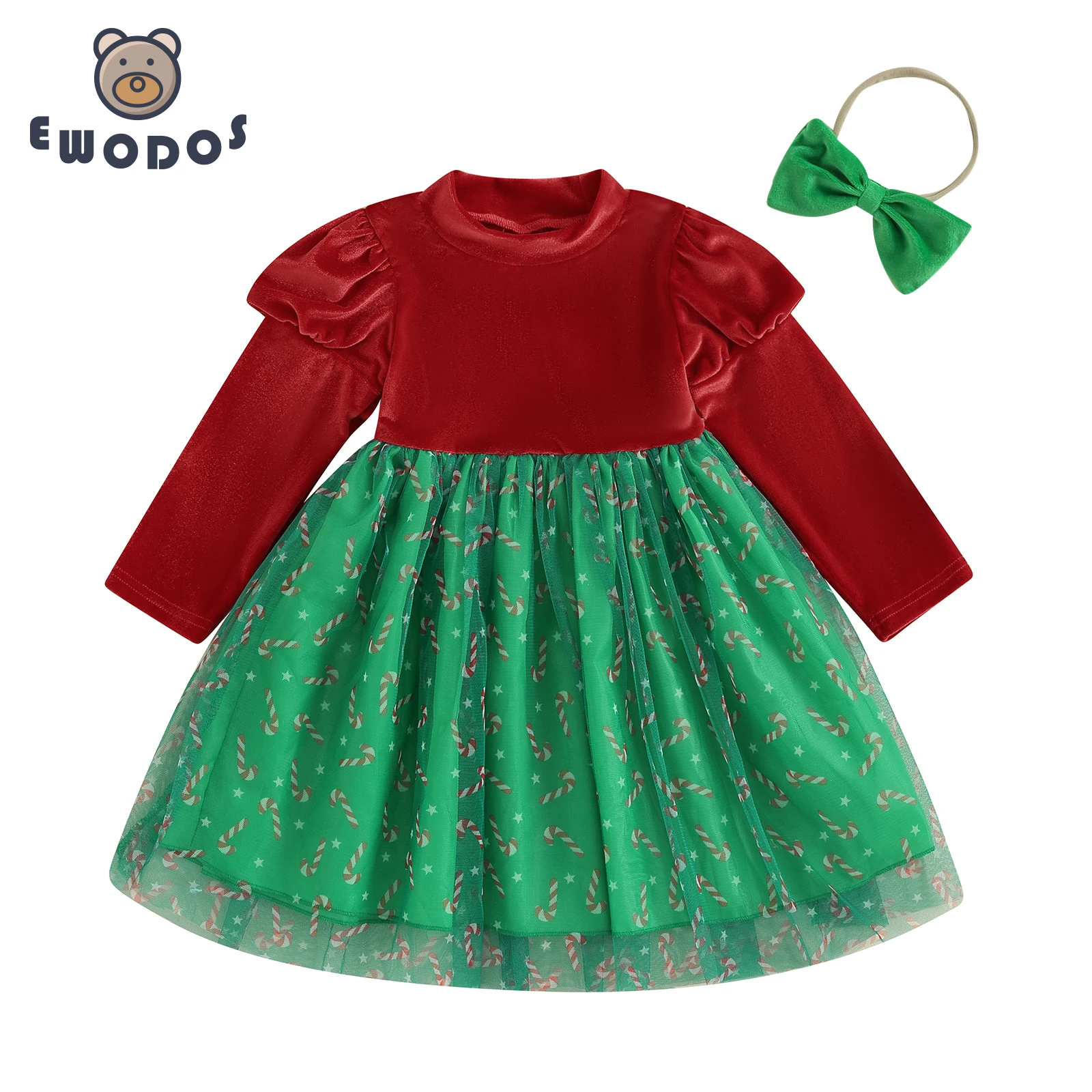 EWODOS Toddler Baby Girls Christmas Dress Kids Velvet Long Sleeve Tulle Mini Dress with Headband Baby Girls New Year Dresses
EWODOS Toddler Baby Girls Christmas Dress Kids Velvet Long Sleeve Tulle Mini Dress with Headband Baby Girls New Year Dresses