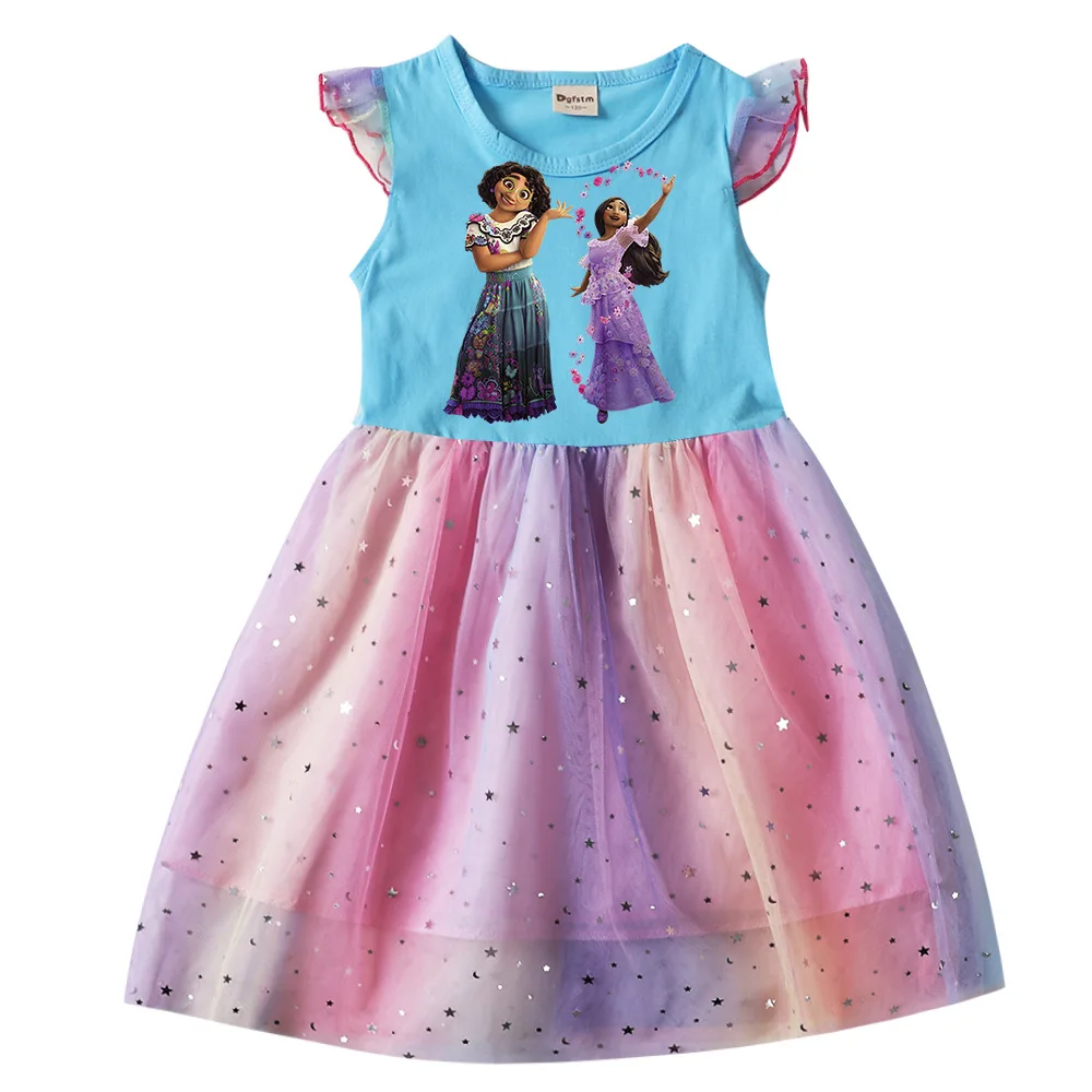 2022 Encanto Summer New Cartoon Print 100% Cotton Feifei Short Sleeve Princess Mesh Star Skirt Girls Cute Lively Dress 2-10Y
2022 Encanto Summer New Cartoon Print 100% Cotton Feifei Short Sleeve Princess Mesh Star Skirt Girls Cute Lively Dress 2-10Y