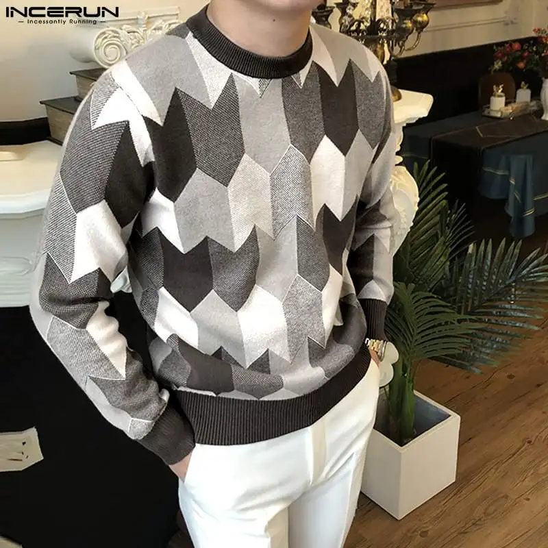 Fashion Casual Style Tops INCERUN Men's Geometric Pattern Vintage T-Shirts Streetwear Male Hot Sale Knitted Camiseta S-5XL 2023
Fashion Casual Style Tops INCERUN Men's Geometric Pattern Vintage T-Shirts Streetwear Male Hot Sale Knitted Camiseta S-5XL 2023