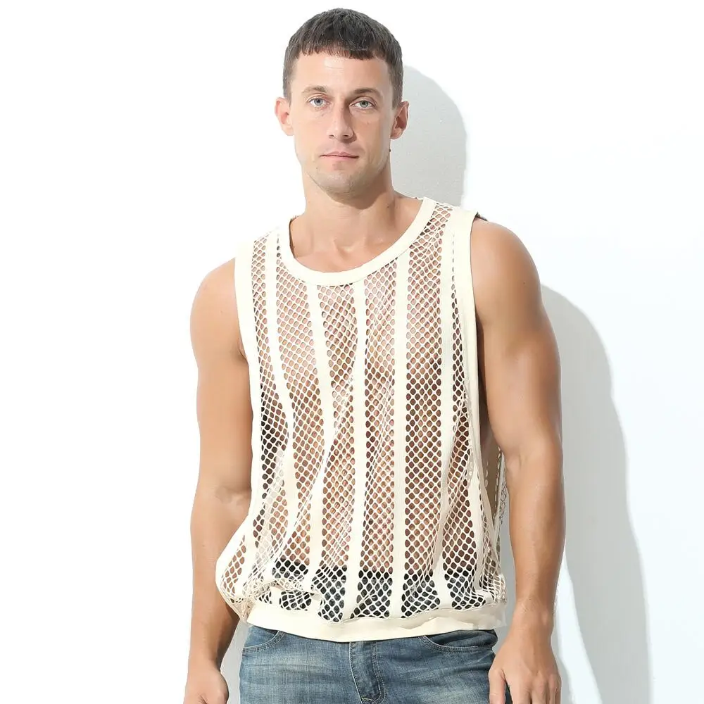 See Tops Streetwear Sports Fitness Split Vests Singlets Sexy Men Sleeveless Clothing Tee Side O-neck Mesh Through Men Tops Tank
See Tops Streetwear Sports Fitness Split Vests Singlets Sexy Men Sleeveless Clothing Tee Side O-neck Mesh Through Men Tops Tank