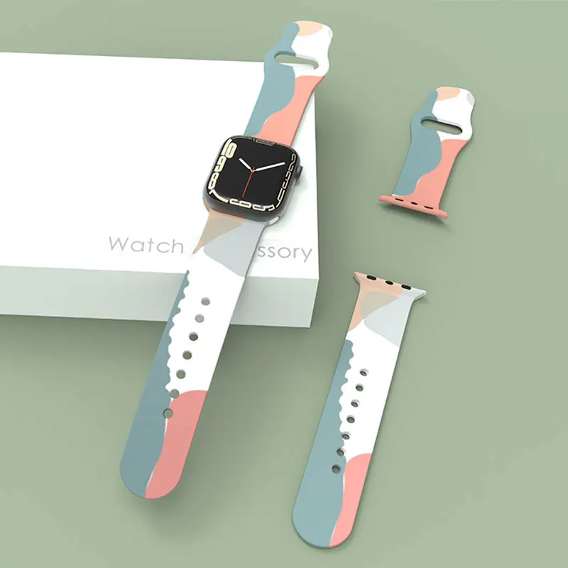 Printing Strap For Apple Watch Band 42mm 44mm 45mm iWatch series 7 6 SE 5 4 3 Silicone Wristband For apple watch 38mm 40mm 41mm
Printing Strap For Apple Watch Band 42mm 44mm 45mm iWatch series 7 6 SE 5 4 3 Silicone Wristband For apple watch 38mm 40mm 41mm