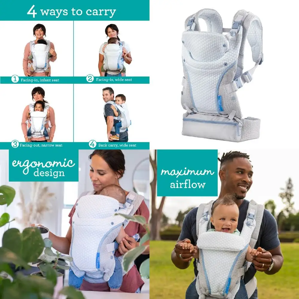 Ergonomic 4-in-1 Cool, Light Gray Temperature Conditioned Carrier for Comfort & Convenience - StayCool & Fresh.
Ergonomic 4-in-1 Cool, Light Gray Temperature Conditioned Carrier for Comfort & Convenience - StayCool & Fresh.